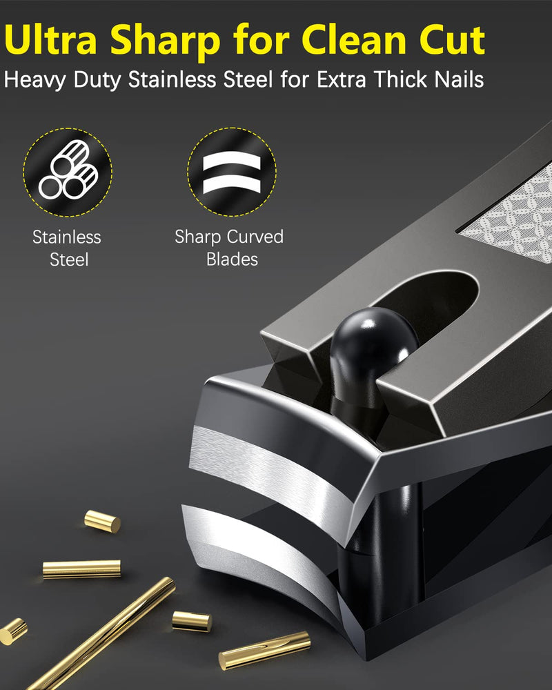 [Australia] - Nail Clippers 2PCs Nail Cutter Set Stainless Steel Fingernails Toenails Clippers for Men Women Sturdy Nail Clipping Kit (2 Count (Pack of 1), 2) 2 Count (Pack of 1) 
