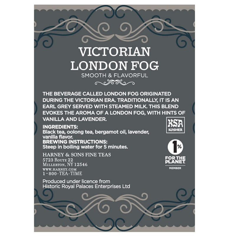 [Australia] - Harney & Sons Victorian London Fog | 30 Sachets - Black Tea with Bergamot Oil, Lavender, and Vanilla 