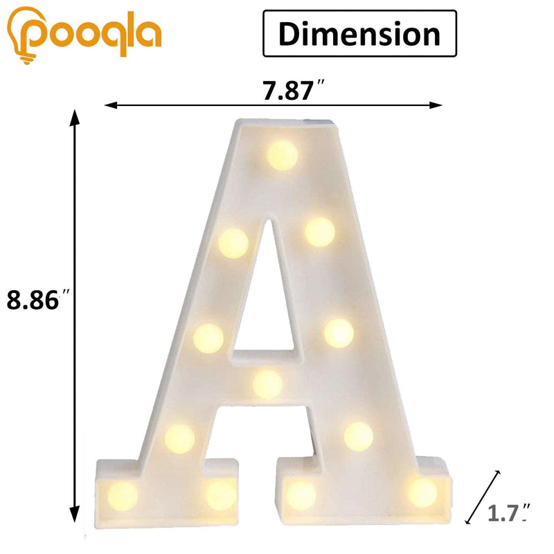 [Australia] - Pooqla LED Marquee Letter Lights Sign, Light Up Alphabet Letter for Home Party Wedding Decoration A Letter A 