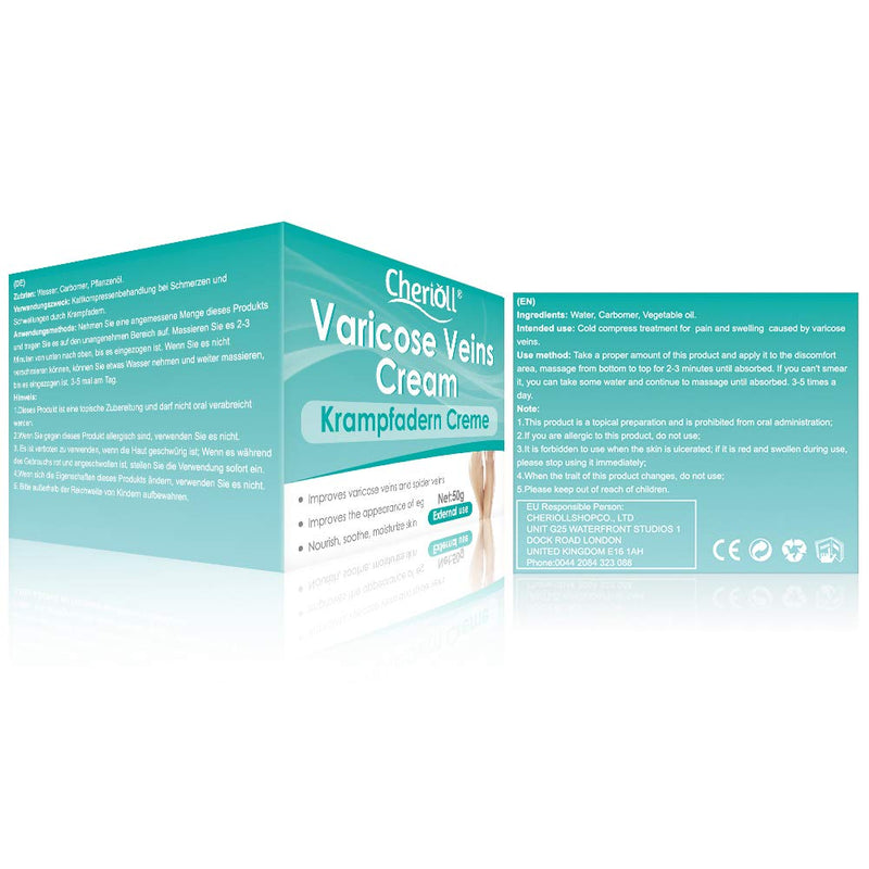 [Australia] - Varicose Veins Cream, Varicose Vein & Soothing Leg Cream, Varicose & Spider Veins, Varicose Vein Discomfort, Pain, Strain(50g) 50g 