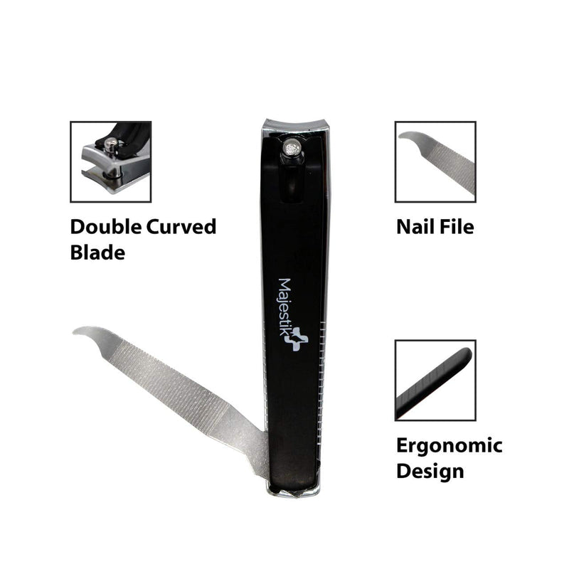 [Australia] - Nail Clippers With Nail File - Large Heavy Duty Curved Blades Fingernail & Toenail Clipper - Nail Cutter For Men And Women 