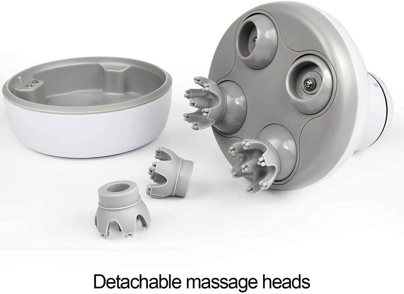 [Australia] - Electric Scalp Head Massager with 4 Removable Heads Attachments for Stimulating Hair Growth, Deep Clean & Stress Release, Waterproof Portable Massager for Head Neck Body 