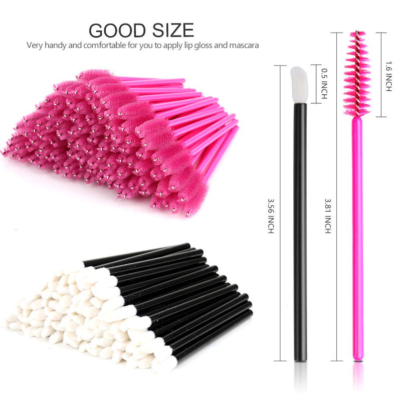 [Australia] - Teenitor Disposable Mascara Wands And Lip Applicators, 200 Pcs Makeup Applicators Lipstick Tester Eye Lash Brushes Wands Eyelash Spoolie 