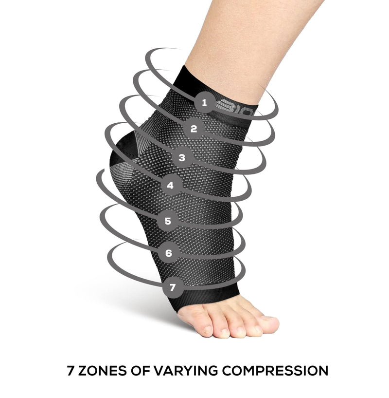 [Australia] - Plantar Fasciitis Foot Socks | Best Compression Sleeve for Ankle Arch & Heel Achilles Tendon Supports Brace | Men and Women Night Splint Pain Relief | Black S/M (Women 2 to 5.5 / Men 5.5 to 8) 