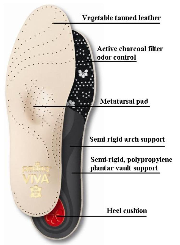 [Australia] - pedag Viva Universal Inserts, Provides Superior Metatarsal and Arch, Cushions The Heel, Charcoal Odor Control, Women US 9 Men US 6 / EU 39 W9 / EU 39 