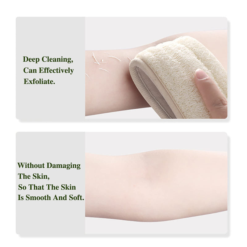 [Australia] - Vusoset - Natural Loofah Exfoliating Back Scrubber For Shower Set（Large）, Loofah Sponge Pads & Body Sponge Scrubber, Deep Clean & Invigorate Your Skin, For Men and Women 