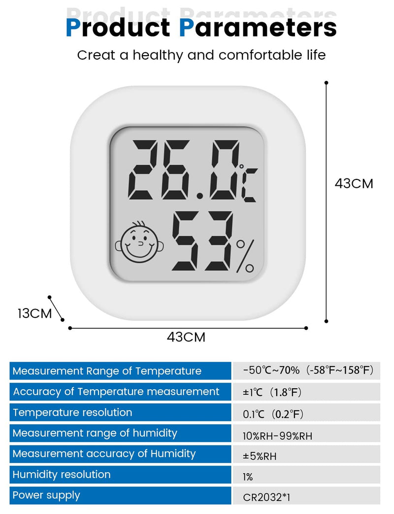 [Australia] - Digital Hygrometer Indoor Thermometer Room Thermometer and Humidity Gauge with Temperature Humidity Monitor for Greenhouse, Garden, Cellar 