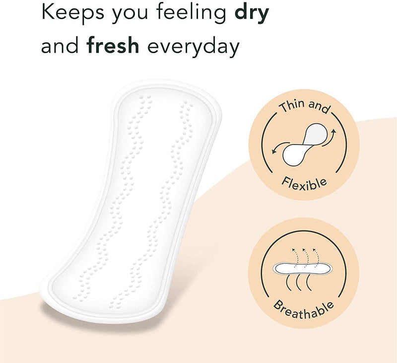[Australia] - Rael Certified Organic Panty Liners - Chlorine Free, Unscented Pantiliners (Regular, 44 Count) 44 Count (Pack of 1) 