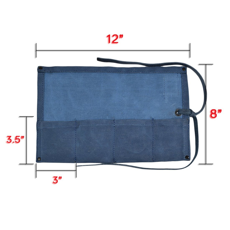 [Australia] - Hide & Drink, Waterproof Waxed Canvas Travel Watch Roll Organizer Holds Up To 4 Watches, Easy Carry On Watchlover Storage, Travel & Commuter Essentials, Handmade Includes 101 Year Warranty :: Blue Mar 