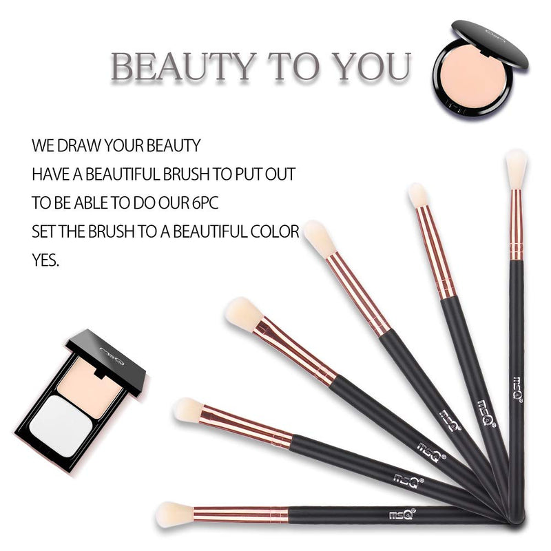 [Australia] - MSQ Eye Brush Set Rose Gold 6pcs Eyeshadow Set Eyebrow Brush Makeup Brushes Eyeliner Brush for Eyeshadow, Eyebrow, Eyeliner, Blending, Concealer, Best for Gifts 