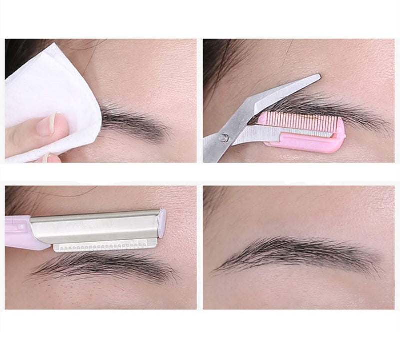 [Australia] - AKOAK 1 Pack Stainless Steel Makeup Eyebrow Clipper, Eyelash, Band Comb, Hair Removing Beauty Tool Razor Makeup Tool 