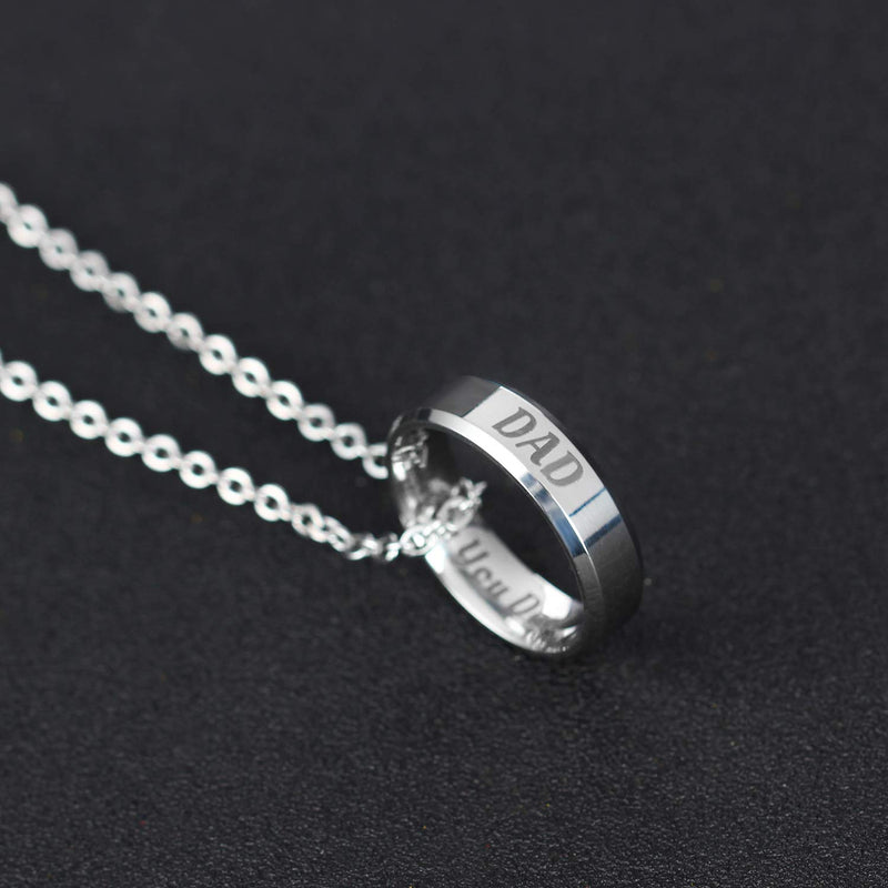 [Australia] - Mom Dad Daughter Son I Love You Ring Pendant Necklace Gifts For Family Member Ring Necklace 