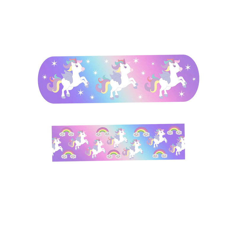 [Australia] - UK Phoenix 75 Pieces Unicorn & Rainbow Kids Plaster 2 Assorted Sizes Wash Proof Cute Bright First Aid Children Education Plasters 75 Count (Pack of 1) 