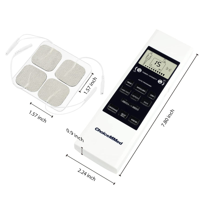 [Australia] - CHOICEMMED Portable TENS Unit - Electronic Pulse Massager - Muscle Stimulator Machine for Women and Men - EMS Electrotherapy Muscle Stimulator - Electronic Pulse Stimulator 