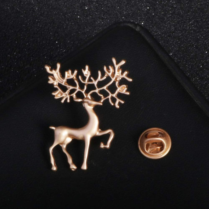 [Australia] - ASHMITA Pearl Water Diamond Deer Brooch Rose Golden Elk Head Ice Brooch Cute Fashion Unique Animal Christmas Pins Corsage for Unisex Women C 
