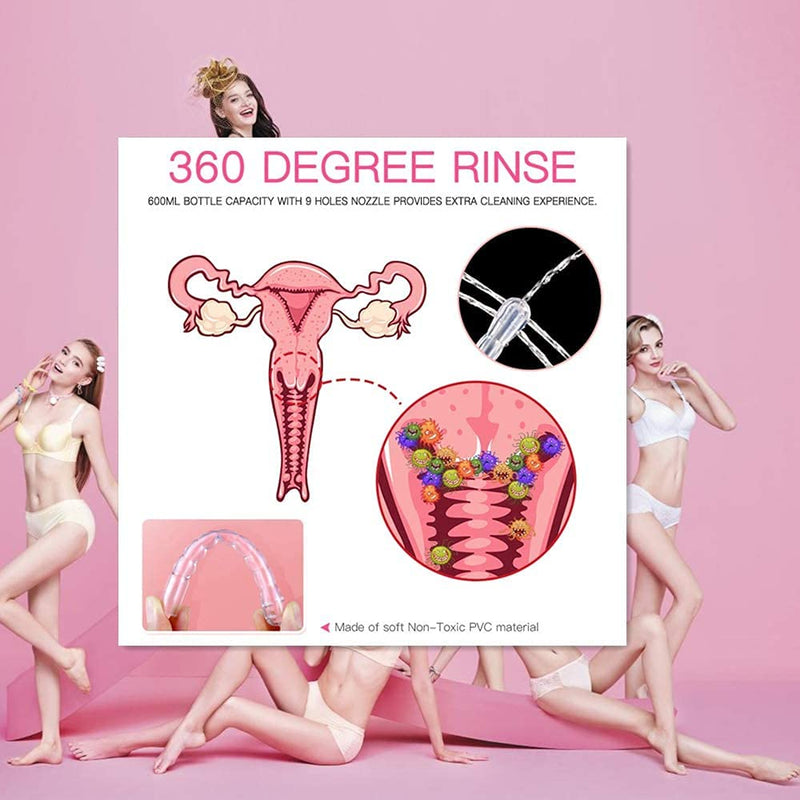 [Australia] - Vaginal Douche Enema Cleaner 600ml Reusable Manual Pressure Anal Vaginal Cleaning System Portable Kit 