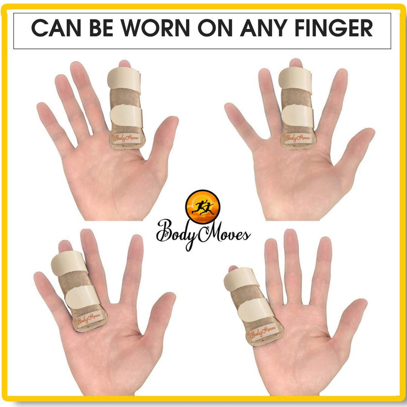 [Australia] - BodyMoves 2 Double Sided Solid Support Finger Splints Plus 2 Sleeves 2020 Edition(Desert Sand) Desert Sand 