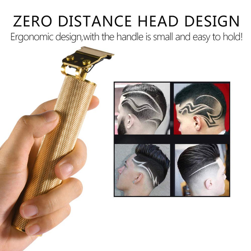 [Australia] - Hair Clippers for Men,Professional Electric Cordless Hair Trimmer,0mm Baldheaded Hair Clippers T-Blade Beard kit Zero Gapped Trimmers for Men with 4 Guide Combs Gold-1 