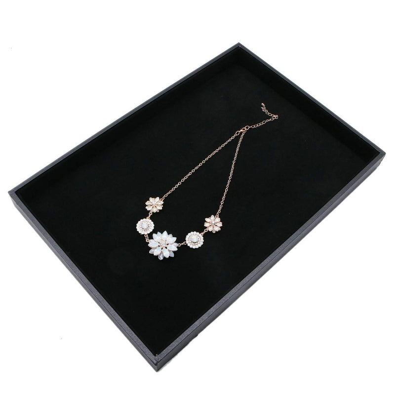 [Australia] - JETEHO Black Velvet Stackable Jewelry Tray Showcase Display Stackable Necklace Bracelet Ring Showcase Display Empty Plate 