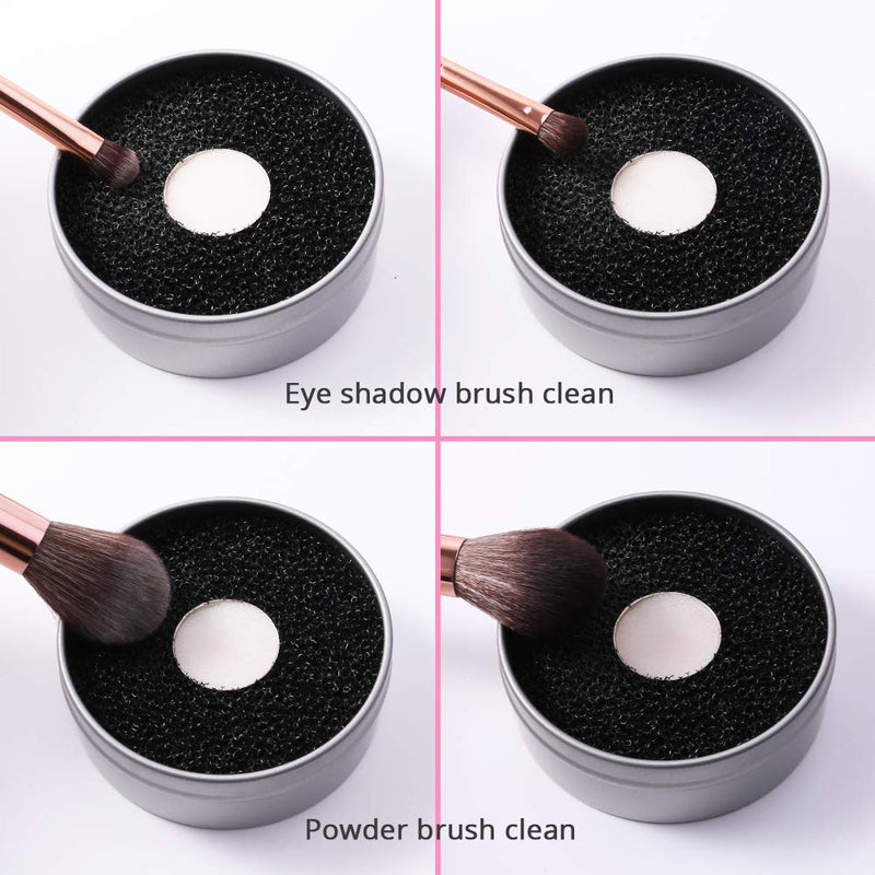 [Australia] - Docolor Makeup Brush Cleaner Sponge, Color Removal Sponge Dry Makeup Brush Quick Cleaner Sponge - Removes Shadow Color from Your Brush without Water or Chemical Solutions - Compact Size for Travel 