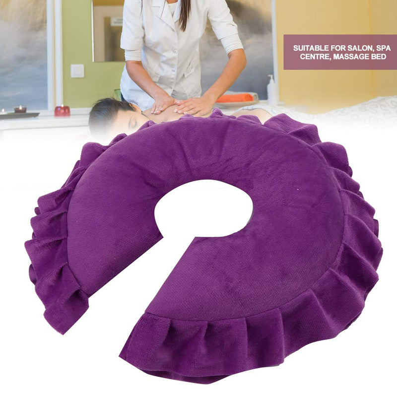 [Australia] - Face Pillow U-shaped Neck Support Cushion Massage Bed Face Pillow Spa Salon Massage Table Cradle Pillow Napping Cushion Soft Beauty Skin Care Travel Flight Head And Neck(Purple) 