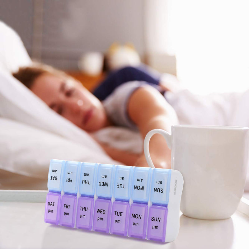 [Australia] - Twice a Day Detachable Weekly Pill Organizer with AM/PM Compartments Large, BPA Free Travel 7 Day Pill Box Case with Moisture-Proof Design 