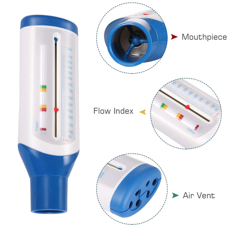 [Australia] - ULTECHNOVO Flow Meter- Lung Exerciser Standard Spirometry Flow Meter Expiratory Flow Meter Asthma Monitor for Women Men 