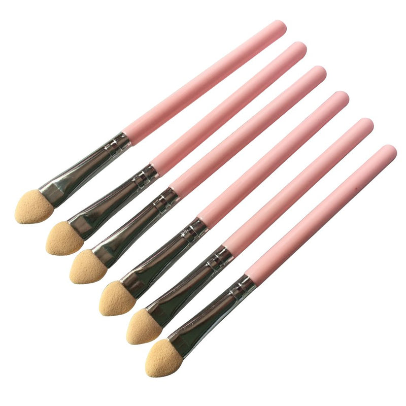 [Australia] - Lurrose 6PCS Portable Sponge Eye Shadow Brush Eyeshadow Applicators Slim Handle Brush Beauty Makeup Tool Paint Brushes for Women Girls 
