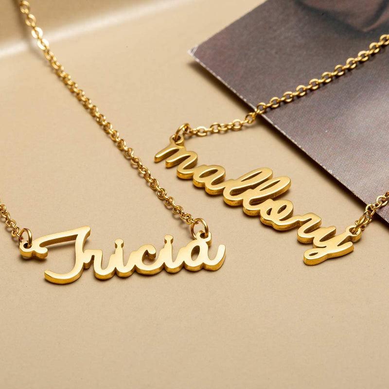 [Australia] - Awegift Personalized Name Necklace 18K Gold Plated New Mom Bridesmaid Gift Jewelry for Women Abigail 