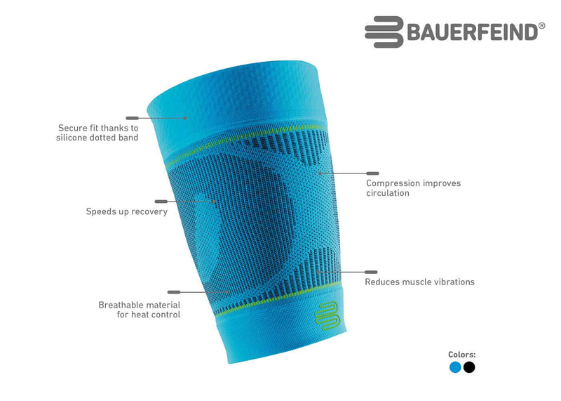 [Australia] - Bauerfeind Sports Compression Upper Leg Sleeves (1 Pair) - Thigh & HamstringCompression for Improved Blood Circulation & Recovery - Thigh Wrap for Quad Support Black Medium/Short (1 Pair) 
