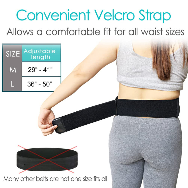[Australia] - DiaBelt Insulin Pump Belt with Mesh Pouch for Easy Viewing Operation, Diabetic T1D Medical Holder Accessories Waist Band with Slits for Tubing Epipen Men Women Adult Black Medium (Pack of 1) 