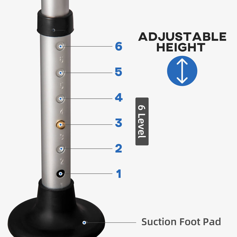 [Australia] - HOMCOM Shower Chair for the Elderly and Disabled, Height Adjustable Shower Stool with Back and Flipped Padded Arms, Suction Foot Pads, White 
