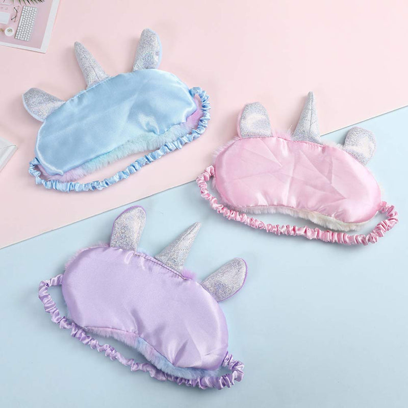 [Australia] - Amosfun Unicorn Sleeping Mask Plush Animal Unicorn Horn Blindfold Eye Cover Sleep Mask Eye Patch for Women Girls Kids 