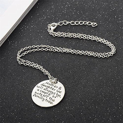 [Australia] - MagicW Gift for Mom Mom and Daughter We Will Always be Family Tree Pendant Necklace Love Mom Charm Necklace from Daughter 