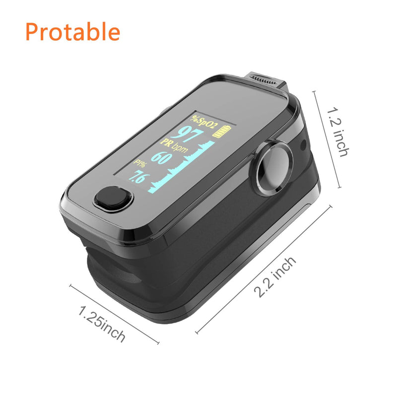 [Australia] - Finger Pulse Oximeter Fingertip, Oximeter，Portable Blood Oxygen Saturation Monitor for Heart Rate and SpO2 Level, O2 Monitor Finger for Oxygen, Black 