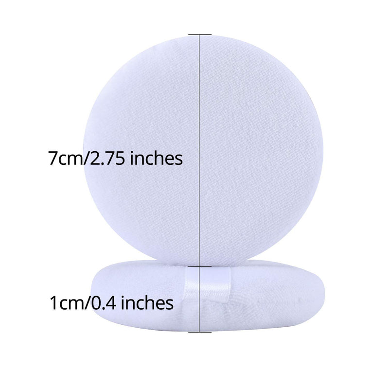 [Australia] - Senkary 8 Pack Cotton Makeup Powder Puffs 2.75 Inch for Compacts, Loose Powder, Face Powder, White 