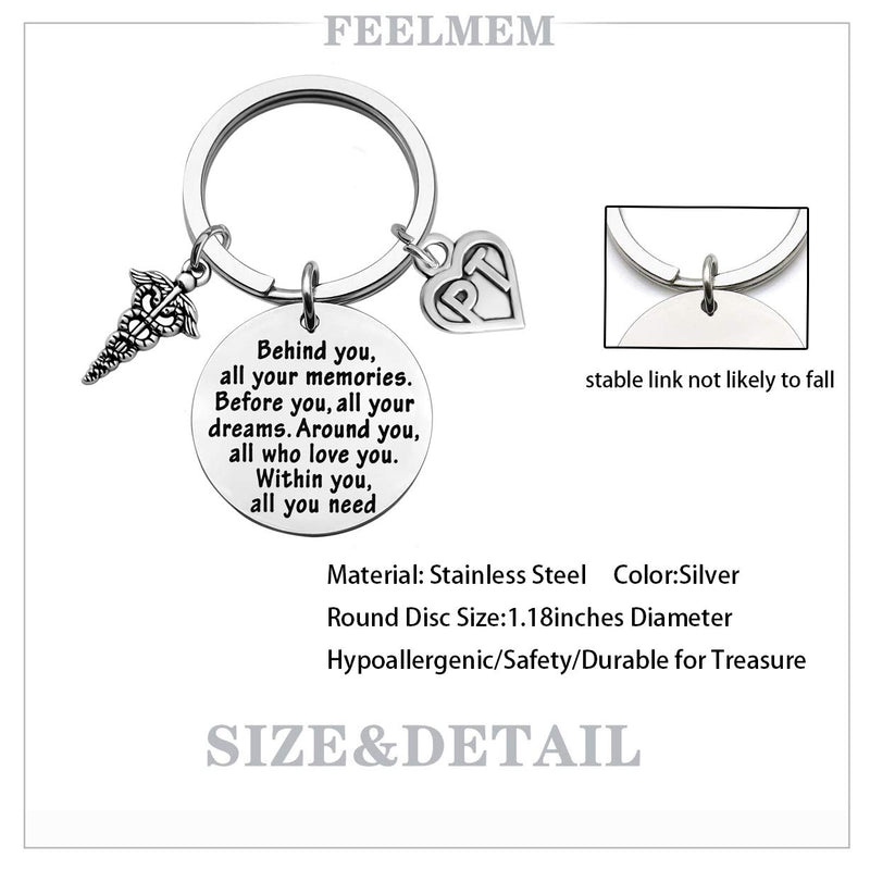 [Australia] - FEELMEM PT Physical Therapy Keychain Physical Therapist Gift Behind You All Memories Before You All Your Dream Keychain Birthday Gift Graduation Gift for PT Keychain 