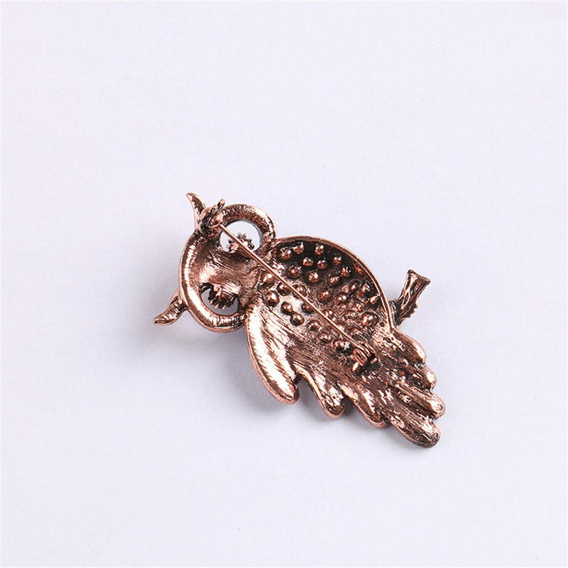 [Australia] - Blue Rhinestone Owl Brooch Vintage Big Eyes Owl Animal Unisex Boutonniere Pins Wedding Party Accessories 