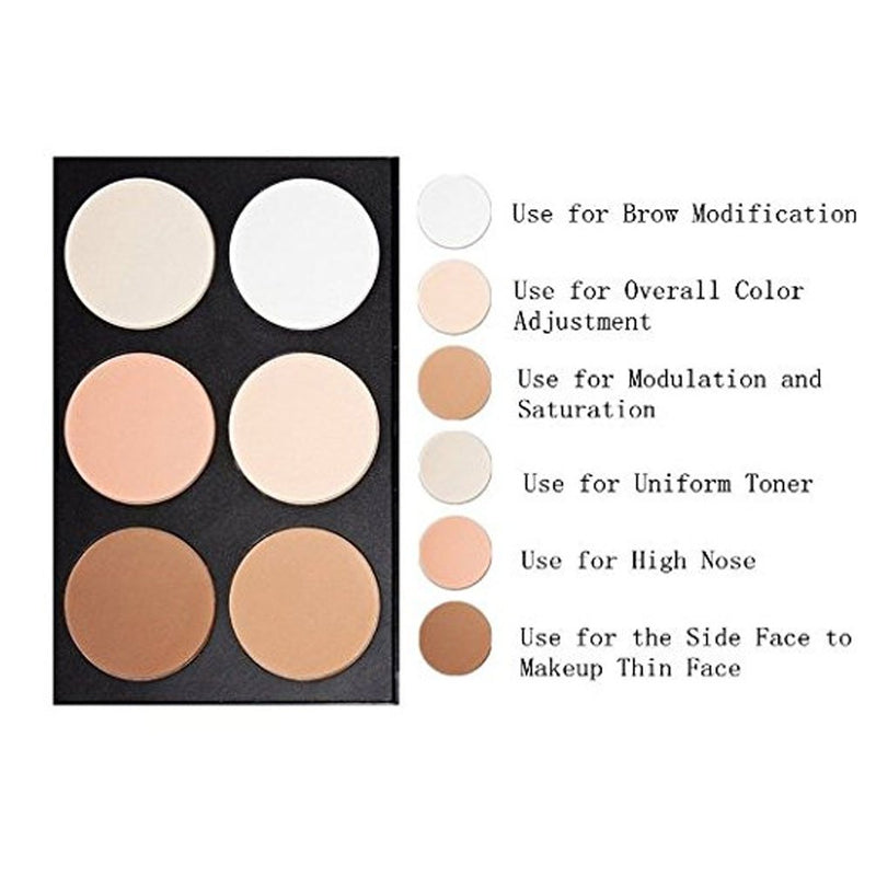 [Australia] - iMeasy Makeup Contour Kit Highlight and Bronzing Powder Palette Pigment Blush Palette - 2/4 / 6 Colors 6 Color 