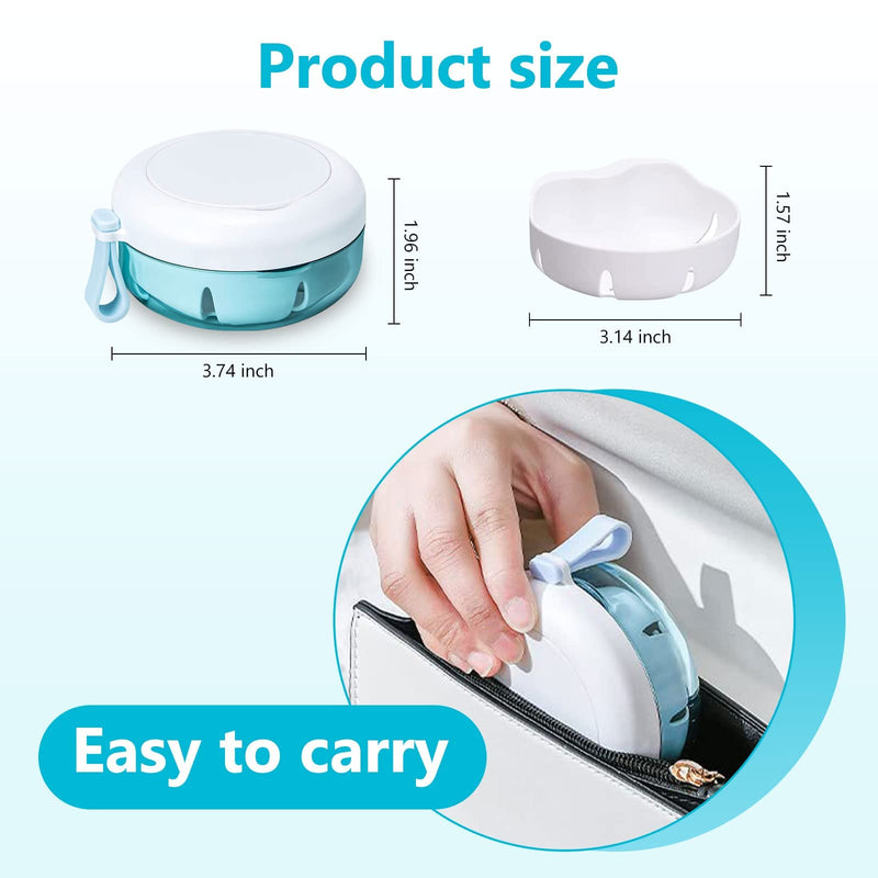 [Australia] - Okcnoupp Dental Retainer Case, Denture Cleaning Box with Strainer & Mirror (Free Chewer + Braces Extractor + Brush), Suitable for Removable Braces Storage Soaking Cleaning Round 