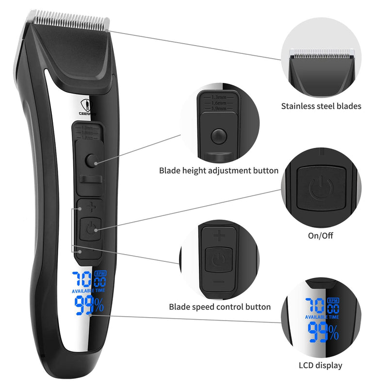 [Australia] - Hair Clippers for Men Professional Cordless Clippers Hair Trimmer Rechargeable for Family 