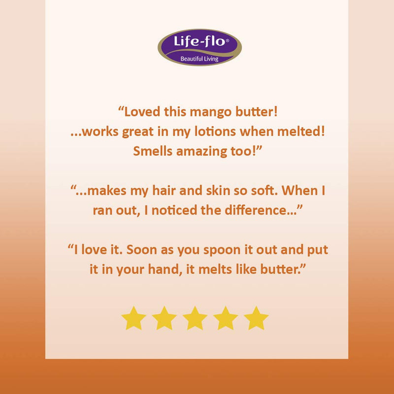 [Australia] - Life-flo Pure Mango Butter | Soothing Moisturizer for Dry Skin & Hair, Lips & DIY Products | Expeller Pressed | 9oz 