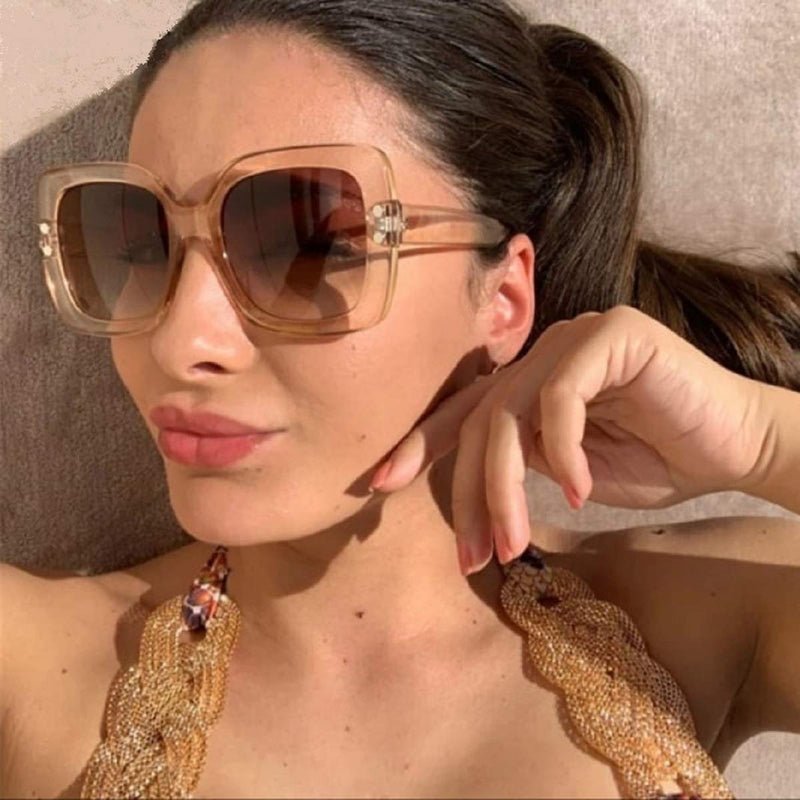 [Australia] - Champagne Gold Big Square Butterfly Sunglasses/Oversized Women Celeb Styling / 1950's Retro Glasses 