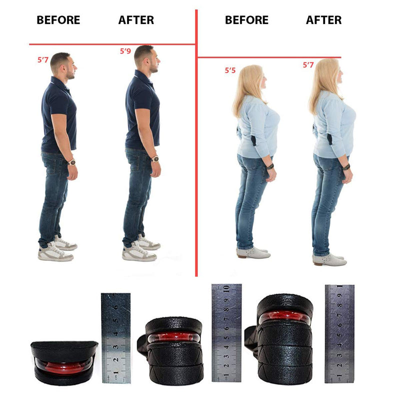 [Australia] - Height Increase Insole, 4-Layer Orthotic Heel Shoe Lift kit with Air Cushion Elevator Shoe Insole Lifts Kits Inserts for Men & Women Taller Insoles 1.2" to 3.5” Variable Height 