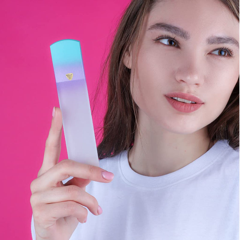 [Australia] - Glass Foot File, Foot Callus Remover and Foot Sander by Bona Fide Beauty Premium Czech Glass Nail File Sea Spritz 