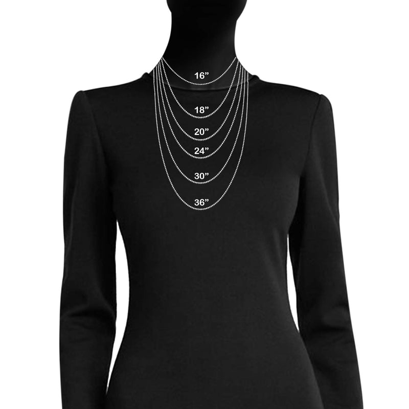 [Australia] - Sea of Ice Sterling Silver 1mm Round Ball Bead Chain Necklace for Women, Size 14" - 36" Italy 18.0 Inches 