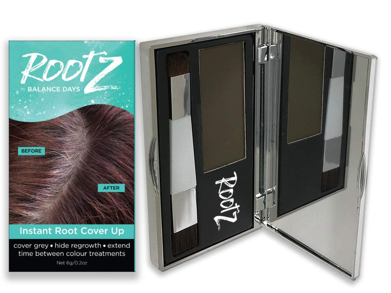 [Australia] - New! RootZ Grey root Cover Up Light Brown Touch up for Grey Roots. Shape and Thicken Eyebrows Too. Unique Dual Action Brush - One Product - Two Uses 