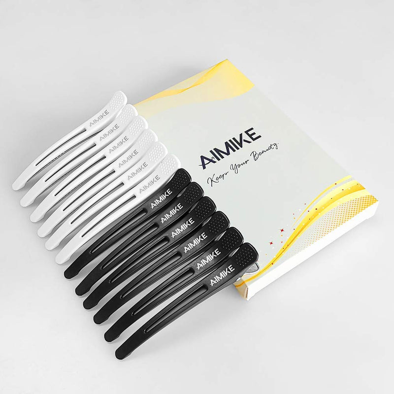 [Australia] - Hair Clips, AIMIKE 12 Pack Hair Clips for Styling and Sectioning, Non Slip Hair Clips with Silicone Band, No -Trace Hair Clips for Thick and Thin Hair - Professional Salon Hair Clips 12 Hair Clips 