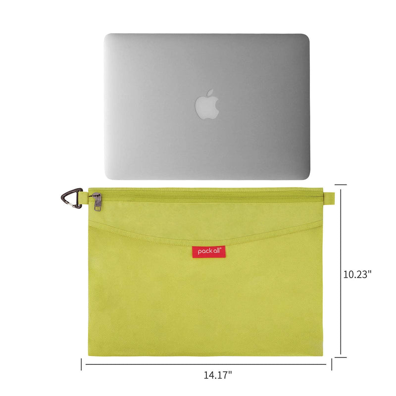 [Australia] - pack all Water-Resistant Material Zipper Pouch, Mesh Zipper Bags for Storage, Travel, Office (Green, Large) L Green 