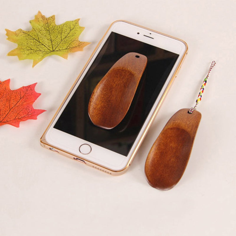 [Australia] - Natural Wooden Shoe Horn with Hanging Strap Spoon Shoes Horn for Men Women Kids 